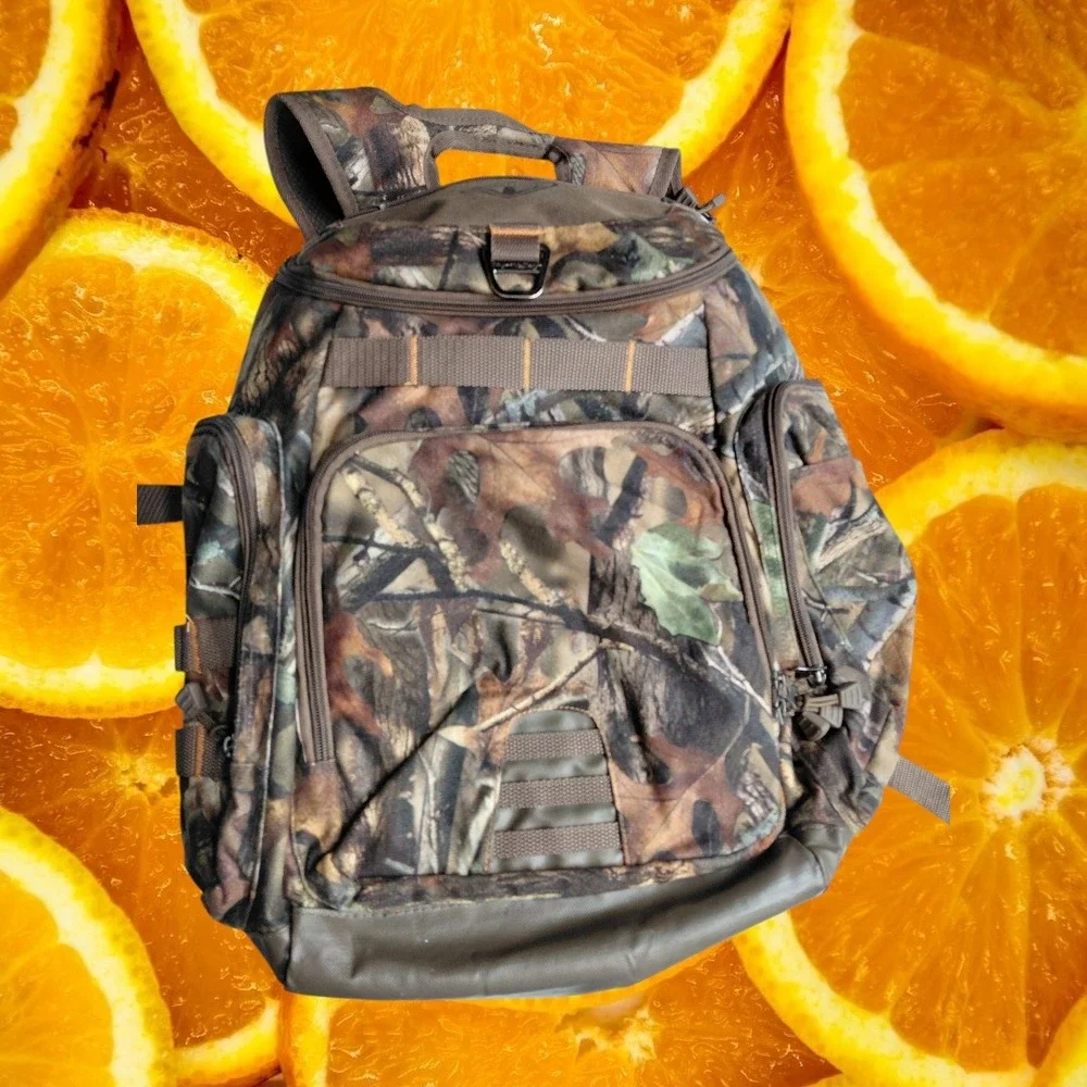 Leeds International Camo Backpack Tactical Outdoor Hiking Laptop Bag Brown